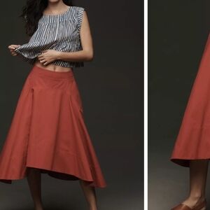 Mare Mare Rust A-Line Skirt. Mare Mare x Anthropologie BasqUE